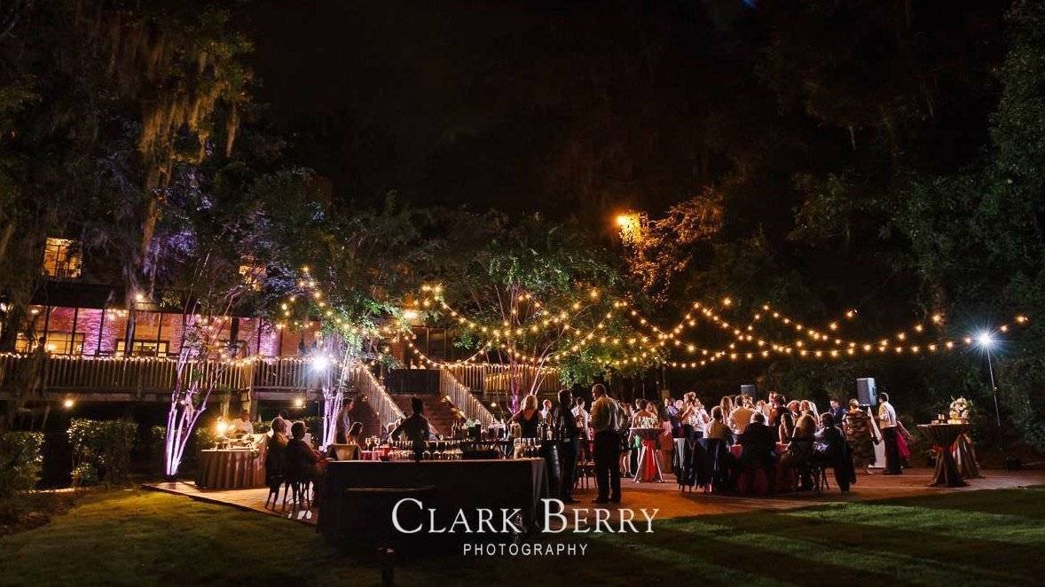 Cafe-style Stringers over back patio at Millstone Adam’s Pond